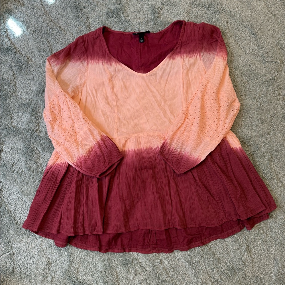 Women's Ombre Top - Pink and Red
